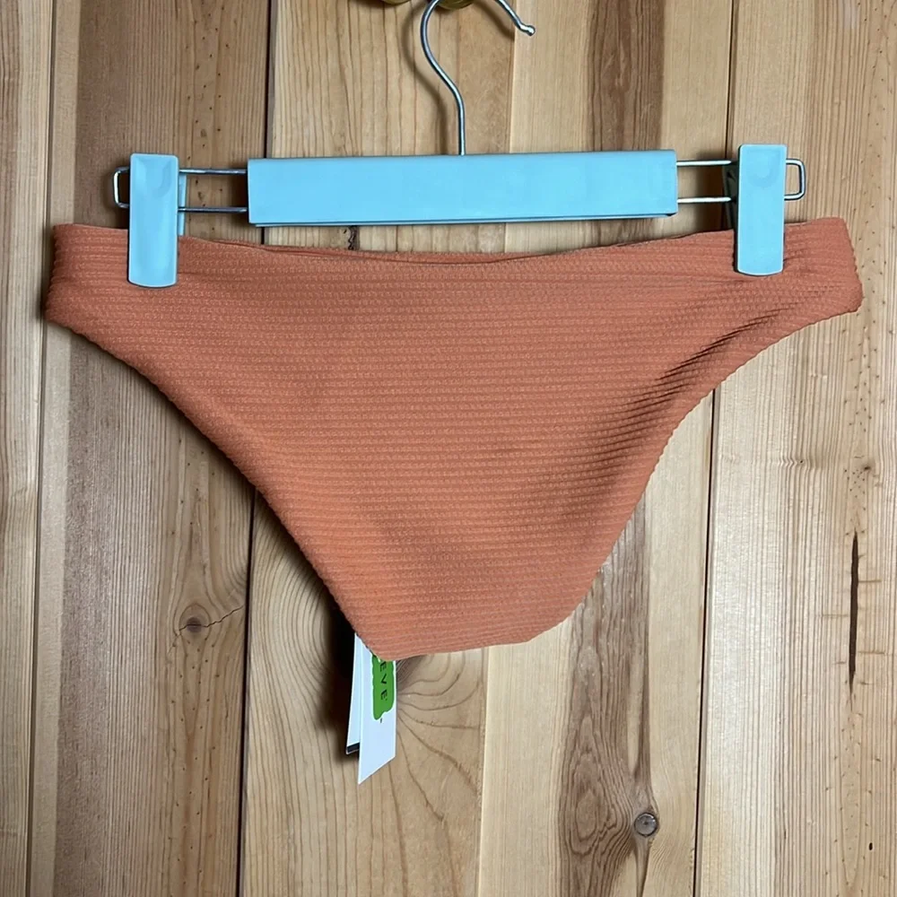l*space Ribbed High Leg Bikini Bottoms in Peach